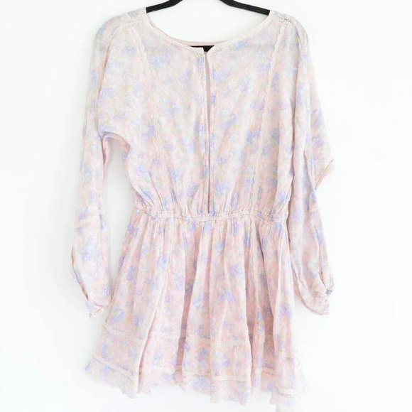 LoveShackFancy Noelle Dress Pink Garden Pink Floral  Mini Dress S - Picture 13 of 16
